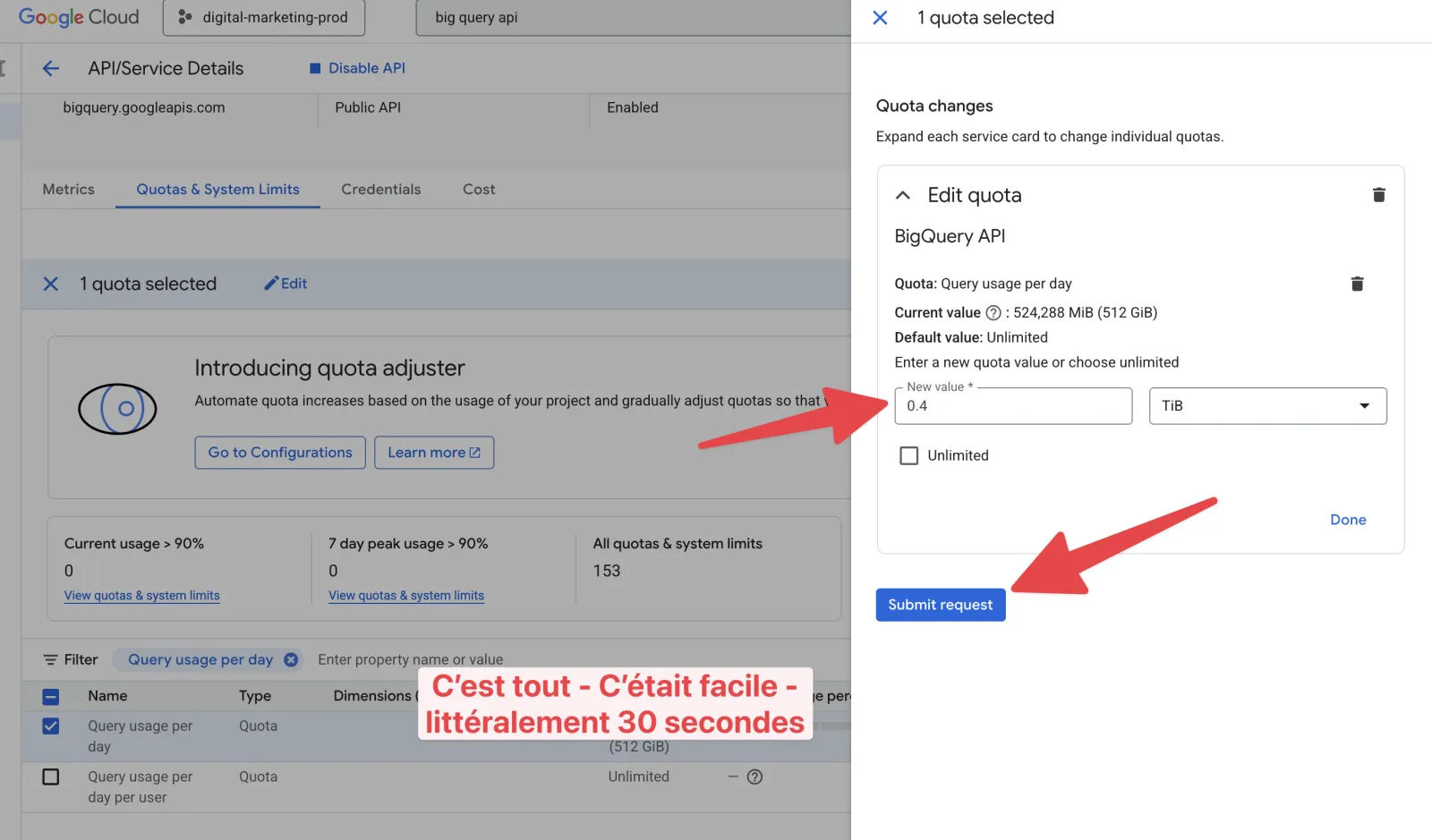BigQuery Comment éviter une facture de 30 000€ en limitant vos quotas : illustration 5